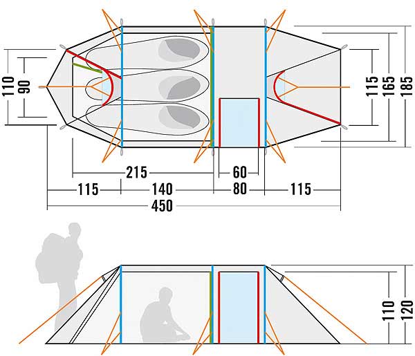 Трекинговая палатка-полубочка. Tatonka Alaska 3
